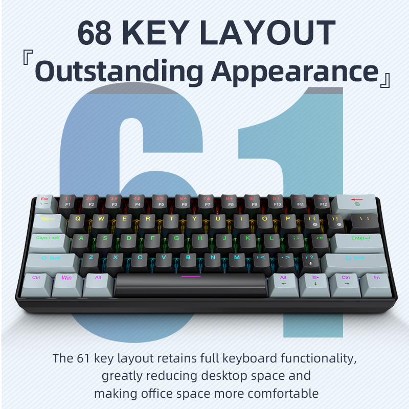 Gaming Keyboard Budget - APAYADO K61 Mini tastiera meccanica, cablata,