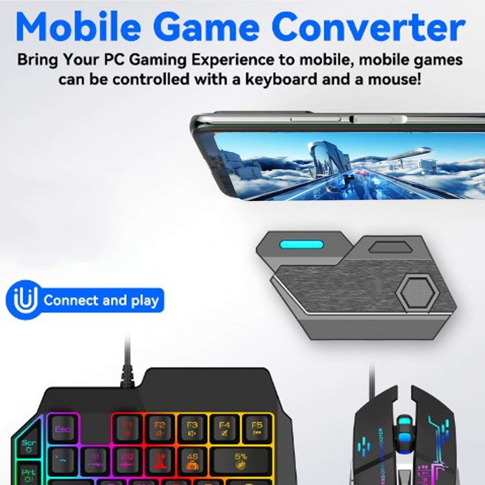 Gaming Keyboard Mobile - Pacchetto combinato per giochi per dispositivi