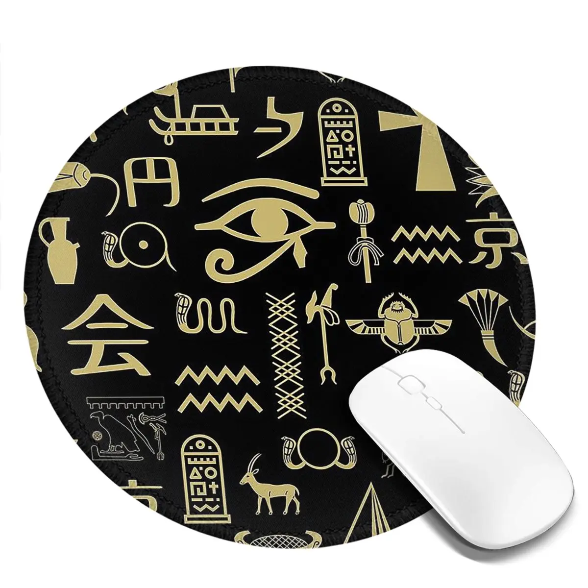 Gaming Keyboard Egypt - Tappetino per mouse rotondo con dio